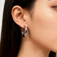 KAAN JEWELRY Damen 925 Silber Trendige Creolen – Vielseitige Basis für den Alltag
