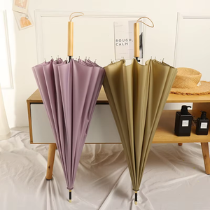 Nouvelles inventions 2025 – <span class=keywords><strong>Parapluie</strong></span> droit multicolore à 16 baleines avec manche en bois pour la pluie - Product Image 2