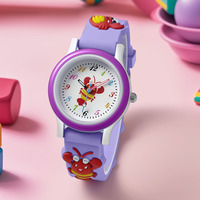 WJ-11520 Montre à bracelet en silicone pour enfants, motif dessin animé, mignonne, à quartz, en gros, en stock, cadeau pour enfant