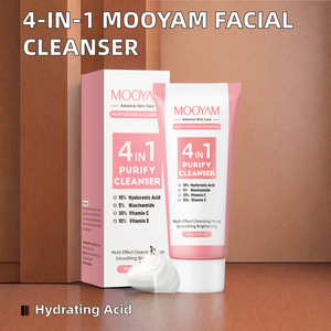 Espuma Limpiadora Facial 4 en 1 MOOYAM al por Mayor, Ácido Hialurónico, Niacinamida, Vitamina C, Vitamina E, Aclarante, Limpiador de Poros, Control de Grasa, Reafirmante, Belleza - Product Image 2