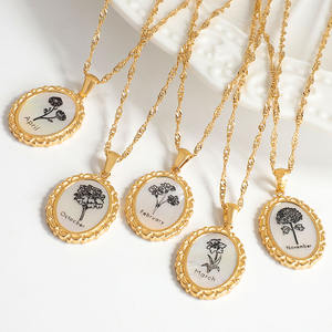 MICCI – collier en acier inoxydable plaqué or 18K avec pendentif fleur de naissance de 12 <span class=keywords><strong>mois</strong></span> pour femme, nouvelle mode <span class=keywords><strong>2022</strong></span> - Product Image 1
