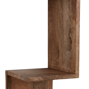 Mensola angolare a zig-zag scultorea da parete in legno di mango, organizer per riporre oggetti, ideale per l'ingresso e il soggiorno. - Product Image 5