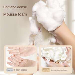 Nettoyant corporel exfoliant 2-en-1 durable en forme de fleur en plastique, serviette et boule de savon avec bain moussant sans éclaboussures - Product Image 5