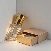 Nouveau design, flacon en verre pour huile essentielle ou parfum Attar Oud, en alliage de zinc, finition mate, 3ml/6ml/12ml, avec diffuseur à bâtonnets