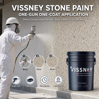 Revêtement liquide en acrylique Vissney 3D à texture de pierre artificielle pour mur, peinture décorative imperméable à appliquer au pinceau
