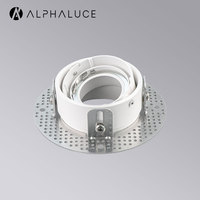 ALPHALUCE Nouveau design de boîtier encastré sans cadre pour spot GU10, bronze brossé, réflecteur interne, cadre de plafond encastré sans joint