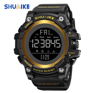 Montre sport numérique de luxe pour homme SHUAIKE en acier inoxydable avec affichage LED, bracelet en résine, résistance à l'eau 3ATM et chronomètre - Product Image 5