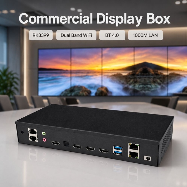 RK3399 Multi-Screen Splicing Digital Signage Media Player 4K Video Wall Processor Android Commercial Screen Splicing Controller