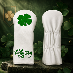 Fundas Personalizadas para Palos <span class=keywords><strong>de</strong></span> <span class=keywords><strong>Golf</strong></span>, <span class=keywords><strong>de</strong></span> Cuero PU Blanco con Bordado <span class=keywords><strong>de</strong></span> Trébol, Cierre Elástico, Proveedor OEM, Accesorios <span class=keywords><strong>de</strong></span> <span class=keywords><strong>Golf</strong></span> - Product Image 1