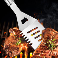 Spatule en acier inoxydable pour teppanyaki, spatule pour barbecue en plein air, spatule pour steak frit