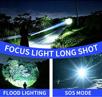 Lampe torche LED OEM 20W haute puissance, laser blanc 1000 lumens+, rechargeable par USB, pour camping, randonnée, urgence