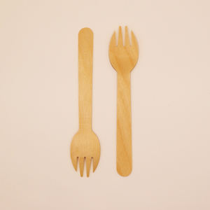 Forchettina/Cucchiaio in Bambù Ecologico Biodegradabile per Neonati, Anti-Soffocamento, Monouso, per Purè e Pasta di Riso - Product Image 3