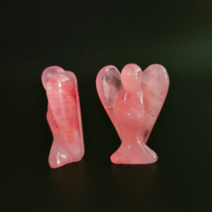 Estatua de Ángel de cuarzo rosa para tallar, piedras preciosas mezcladas, piedra semipreciosa, 2 pulgadas, gran oferta - Product Image 6