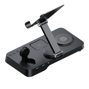 Nouveau produit avec support pour tablette, chargeur sans fil rapide 15W, réveil, lampe de table décorative, veilleuse LED - Product Image 3