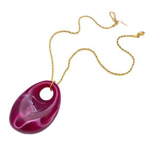 Collar Irregular de Moda Europea y Americana, Colgante de <span class=keywords><strong>Piedra</strong></span> Natural en Forma de Gota de Agua, Joyería, Collar de Cadena Trenzada de Acero Inoxidable, Regalo - Product Image 5