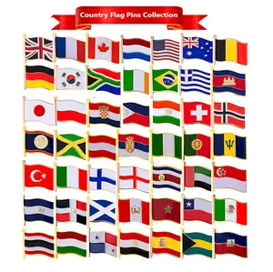 Grande inventario distintivo all'ingrosso bandiere magnetiche del paese spille smaltate con spilla bandiera del paese ogni paese