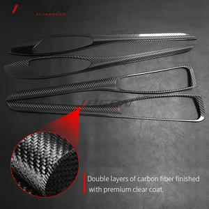 5 pz per <span class=keywords><strong>Alfa</strong></span> <span class=keywords><strong>Romeo</strong></span> Stelvio 2017- 2020 in vera fibra di carbonio pannello interno portiera anteriore del pannello della Console del cruscotto - Product Image 3