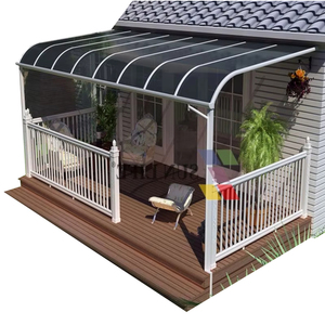 Auvent moderne en polycarbonate avec cadre en aluminium <span class=keywords><strong>pour</strong></span> extérieur, imperméable, <span class=keywords><strong>pour</strong></span> balcon, <span class=keywords><strong>terrasse</strong></span>, protection solaire, vente chaude, nouveau revêtement en poudre <span class=keywords><strong>pour</strong></span> patio - Product Image 6