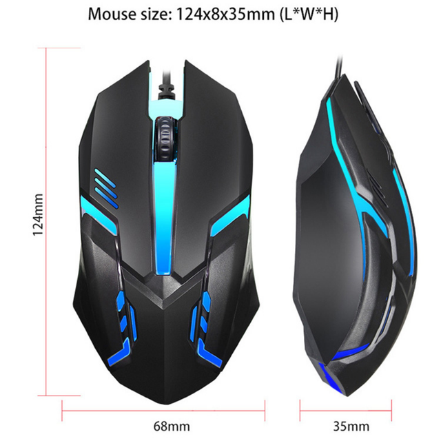 High Performance Wired Gaming Mouse Optical Sensor 1000 DPI Mouse RGB Classic Black S1 Merry Mouse Gaming Mouse