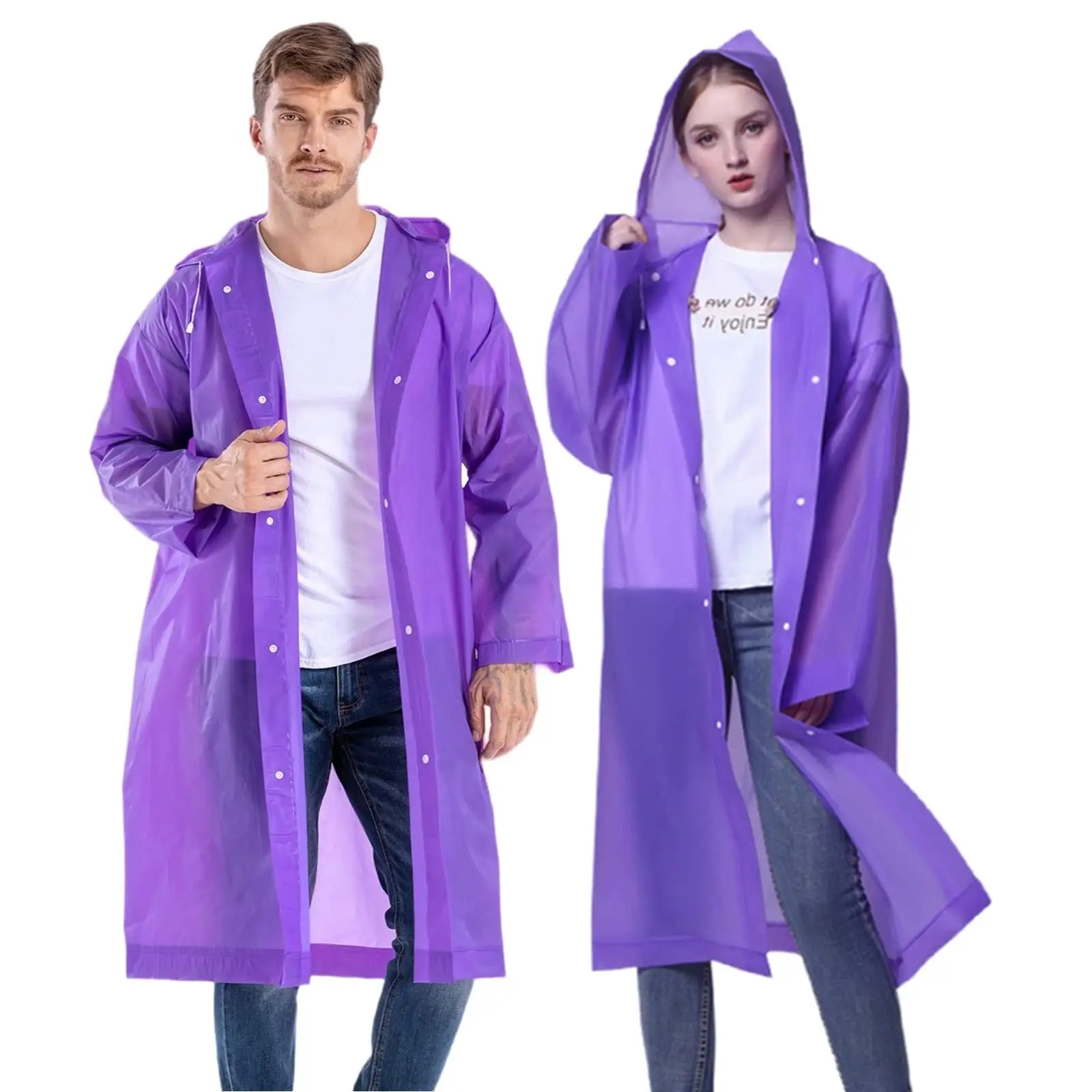 Ponchos de pluie imperméables EVA de conception directe d'usine Manteau de pluie réutilisable Imperméable avec capuche
