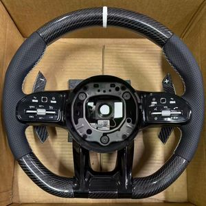 อัพเกรดพวงมาลัยคาร์บอนไฟเบอร์สำหรับรถยนต์เมอร์เซเดส-เบนซ์ <span class=keywords><strong>AMG</strong></span> W167 W177 W176 W204 W205 W213 W212 W222 W223 W221 GLE GLC <span class=keywords><strong>C63</strong></span> C63S G63 - Product Image 2