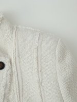 Blazer ajusté de luxe pour femme 2026, style délavé, en tweed européen, avec ourlet brut, idéal pour le bureau, fabrication OEM/ODM par une usine chinoise