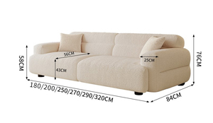 Sofá de Tela Blanco de Diseño Moderno y Económico, Sofá de Sala de Estar Cómodo de 3 Plazas, Estructura de Madera Resistente, <span class=keywords><strong>Muebles</strong></span> de Sala de Estar - Product Image 6