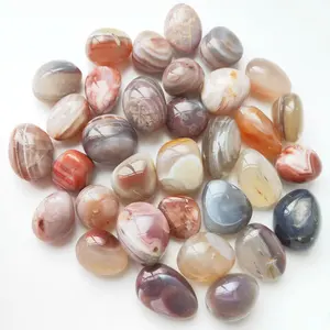 Wholesale High Quality Gravel Stones Healing Small Size Natural Blue And Red Agate Tumbled Palm Stones