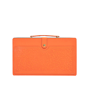 Coffret Cadeau de Luxe Orange Matelassé en Cuir PU pour Deux Bouteilles de Vin ou Spiritueux – Boîtes Vides pour Sommeliers de Marque - Product Image 3