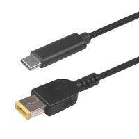 Kabel Pengisi Daya USB Tipe C PD 1.5M Konverter Jack Adaptor Daya DC Persegi Jantan Ke Jantan untuk Lenovo