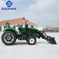 Livraison gratuite 80 HP tracteur à roues jardin verger hydraulique terre cultivée tracteur multifonctionnel tracteur à roues avec godet