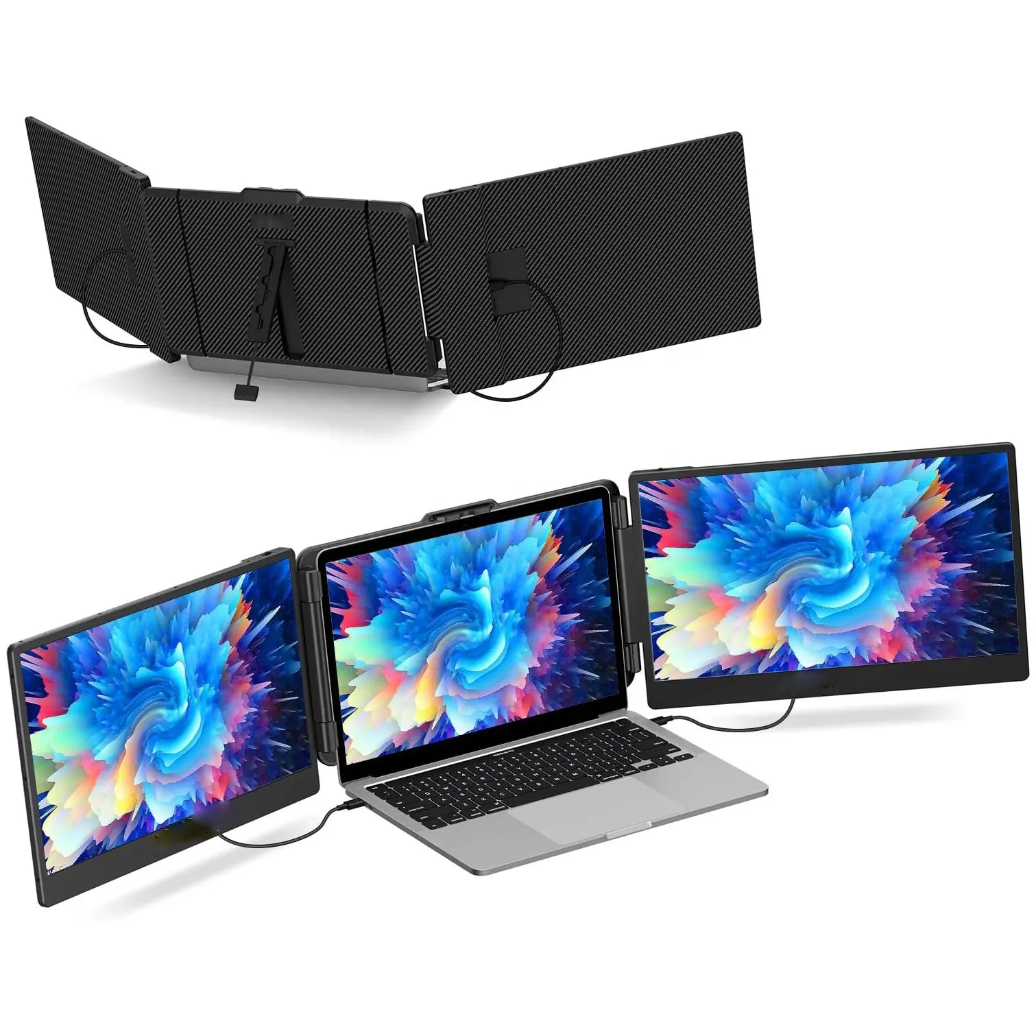 FHD 1080P IPS Display Plug & Play for Multiple Device Type-C HDMI Double Monitor Screen Extender Screen Extension for Laptop