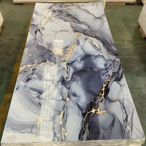 Feuille de marbre <span class=keywords><strong>PVC</strong></span> colorée haute brillance panneau mural d'épaisseur 2-3mm 1.8-<span class=keywords><strong>3m</strong></span> <span class=keywords><strong>longueur</strong></span> feuille de marbre UV panneau mural spc - Product Image 1