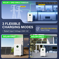 Système de Stockage d'Énergie Domestique Hybride Prêt pour le Système Solaire, avec Batterie LiFePO4 5KWh et Onduleur 5KW, Prêt pour le Réseau, Phase Partagée, Entrepôt Allemagne