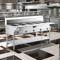 Table à vapeur électrique en gros, en acier inoxydable, chauffe-plats pour buffet, présentoir alimentaire commercial pour restaurant et traiteur