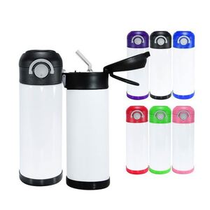 350ml Sublimation 201 Stainless Steel Vacuum Insulated Cup Pop-Up Lid <b>Double</b> <b>Wall</b> Portable Travel Mug for Car Office Daily Use - Product Image 4