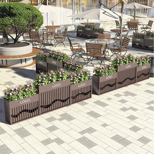 Grand pot de fleurs moderne en métal pour jardin personnalisé en acier <span class=keywords><strong>corten</strong></span> plateaux pour pots de fleurs d'extérieur pour parterres de fleurs - Product Image 5