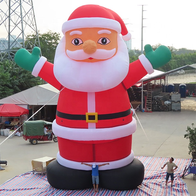 Modelos de Papá Noel gigantes inflables grandes personalizados para el día de Navidad de 20 pies y 30 pies para publicidad