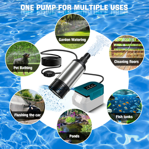 <span class=keywords><strong>Pompe</strong></span> à <span class=keywords><strong>eau</strong></span> submersible sans fil compatible avec la batterie <span class=keywords><strong>Makita</strong></span> 18V, <span class=keywords><strong>pompe</strong></span> de puisard à haut débit sans balais 1268GPH pour piscine, jardin - Product Image 4