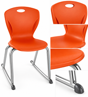 Chaise d'étudiant moderne en plastique bleu marine, pliable, durable, avec design empilable pour l'école, la salle de sport, l'hôpital, la chambre et l'extérieur