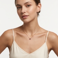 Collier pendentif solitaire minimaliste en acier inoxydable 316L PVD anti-ternissement avec zircon cubique taille émeraude, bijoux pour femme, vente en gros OEM