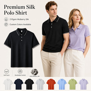 Camiseta Personalizada con Logotipo, Poliéster/Algodón Premium de 210 g/m², Unisex, para Parejas, con Ribete en Contraste, Ropa de Golf de Lujo, Secado Rápido, ODM - Product Image 1