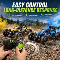 Camion RC tout-terrain avec effets de fumée simulée, recharge USB, lumières LED et carrosserie en alliage