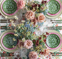 Service de table en porcelaine fine de qualité supérieure, imprimé de roses vintage européennes, pour les événements de mariage