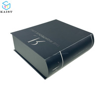 Boîte personnalisée en forme de faux livre noir pour ensemble de soins de la peau, insert en mousse protectrice, design entièrement personnalisable pour l'emballage de produits de beauté