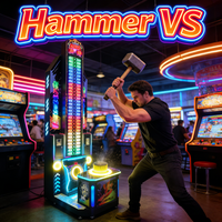 LEON Hammer VS Machine d'arcade de boxe à monnayeur en acier inoxydable - Jeu anglais captivant pour centres de divertissement