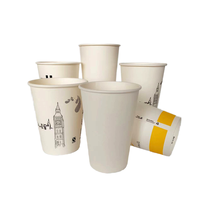 Gobelets en papier jetables modernes avec motifs multiples Tasse à café en papier au design à paroi unique Tasse à café en papier avec logo personnalisé