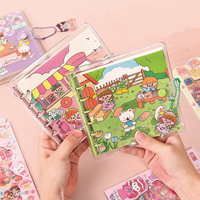 Cartoon Tagebuch Notizbuch Student Briefpapier Handbuch Niedliches PVC Notizbuch Abnehmbare Acryl Charms Transparente Abdeckung für Mädchen