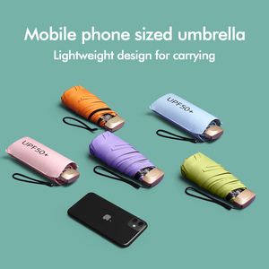 Mini parapluie 5 plis avec protection UV 6K : style capsule de poche compact, léger et logo personnalisé disponible - Product Image 4