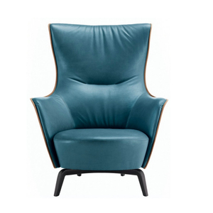 เก้าอี้เลานจ์โรงแรมปีกหลังสูงสะดวกสบายเก้าอี้หนังโมเดิร์นที่นั่งเดียวเก้าอี้พักผ่อนโซฟาห้องนั่งเล่น - Product Image 1